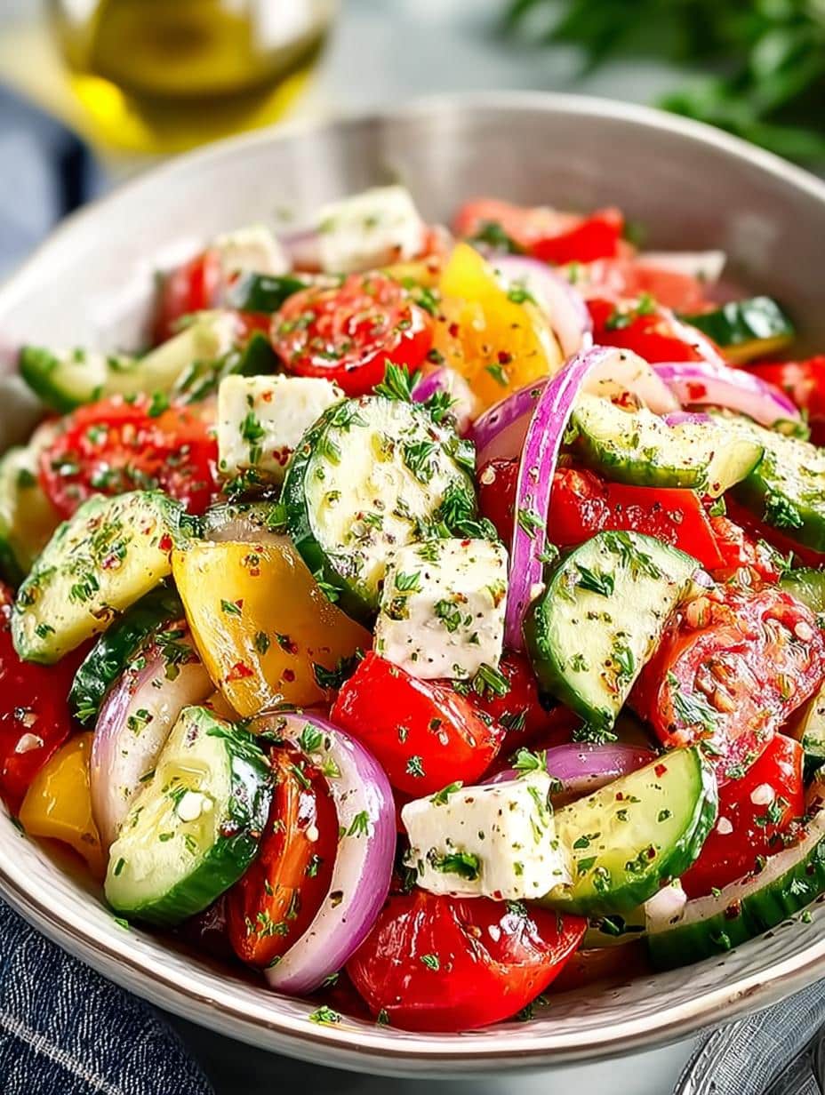 Refreshing Mediterranean Veggie Salad for Healthy Living - Mediterranean Veggie Salad - main visual representation
