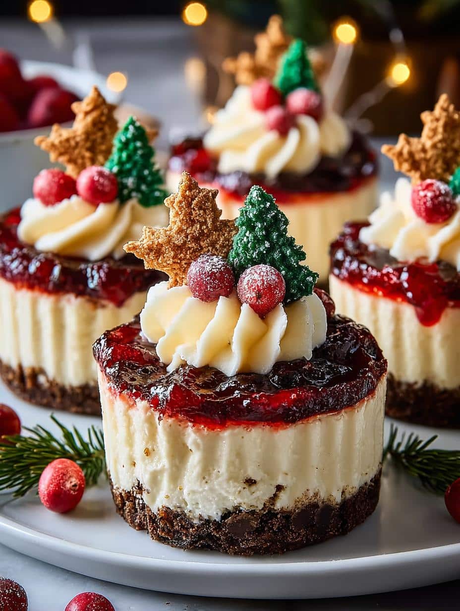 Mini Christmas Cheesecake: 12 Festive Holiday Bites - Mini Christmas Cheesecake - additional detail