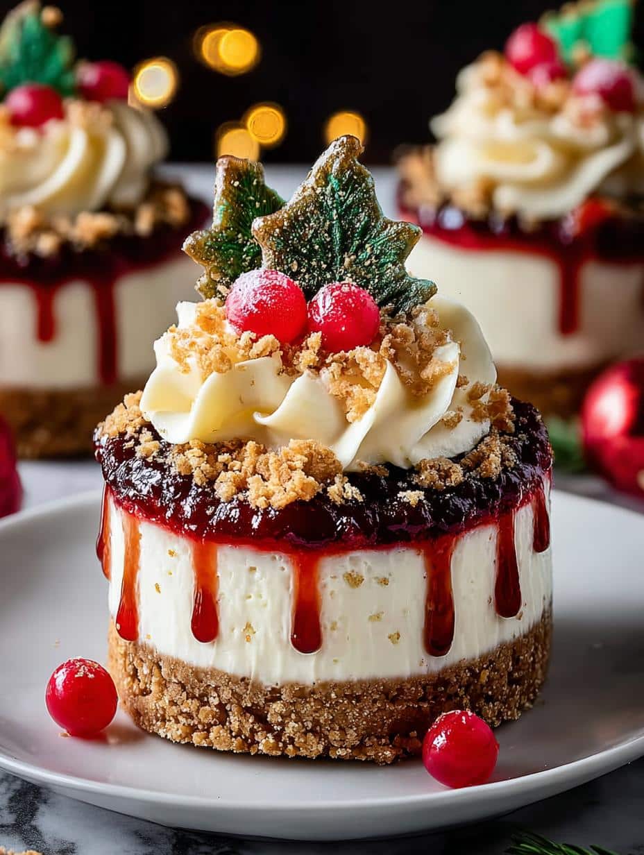 Mini Christmas Cheesecake