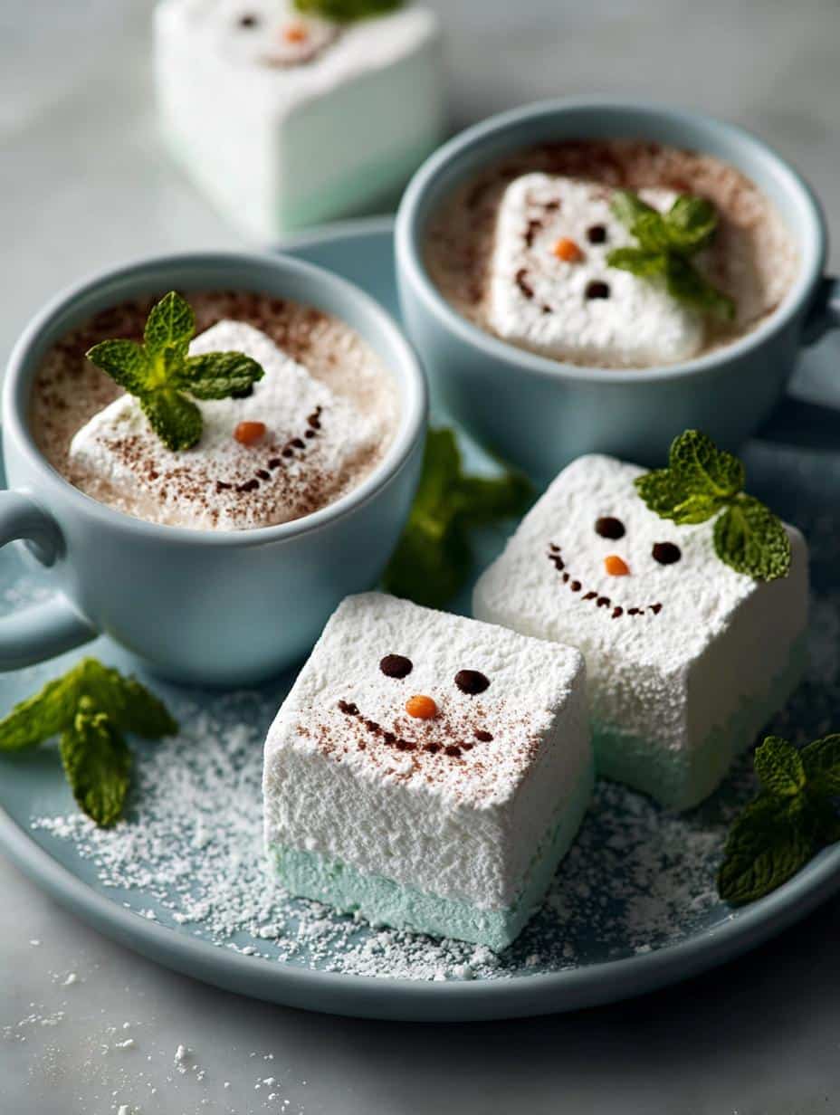 Mint Snowman Marshmallows: 7 Festive Holiday Treats - Mint Snowman Marshmallows - main visual representation