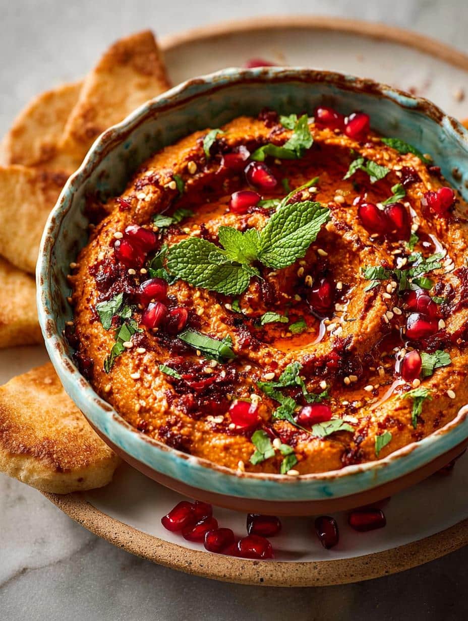 Delicious Muhammara Roasted Red Pepper Dip Recipe - Muhammara Roasted Red Pepper - main visual representation