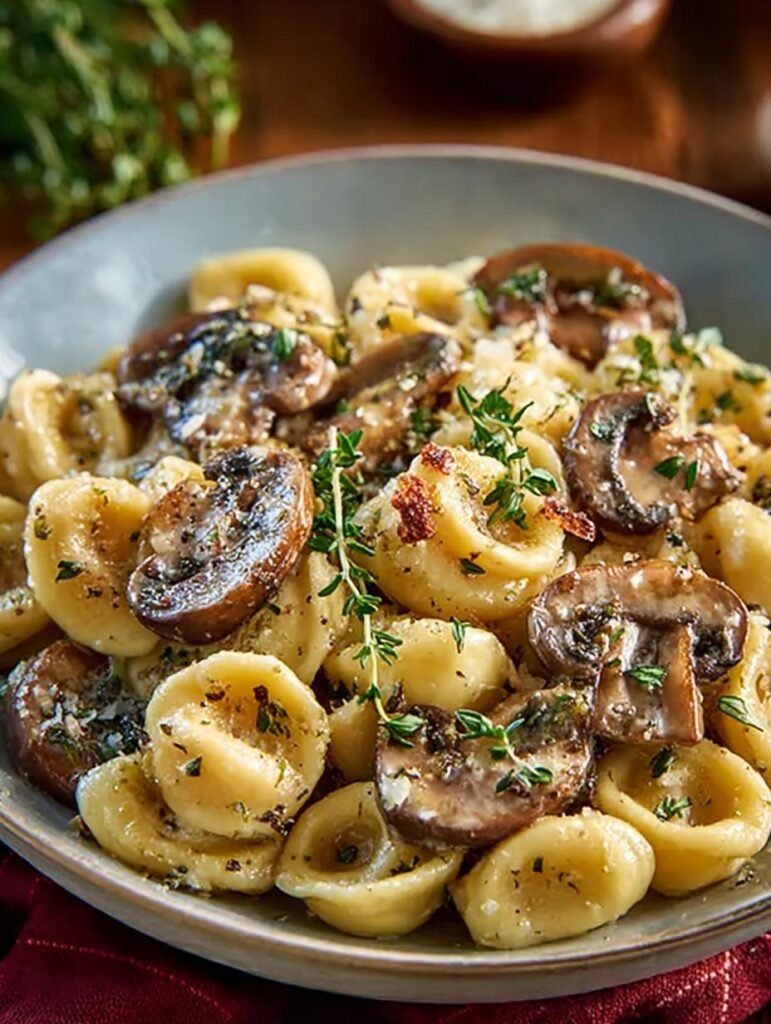 Orecchiette with Mushroom Thyme