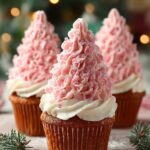 Pink Christmas Tree Cupcakes
