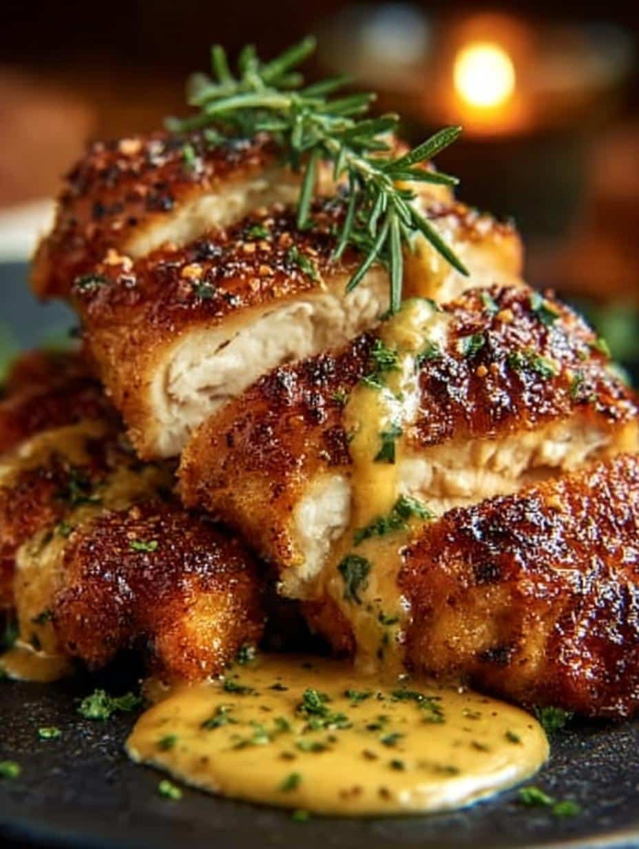 Pretzel Chicken with Mustard