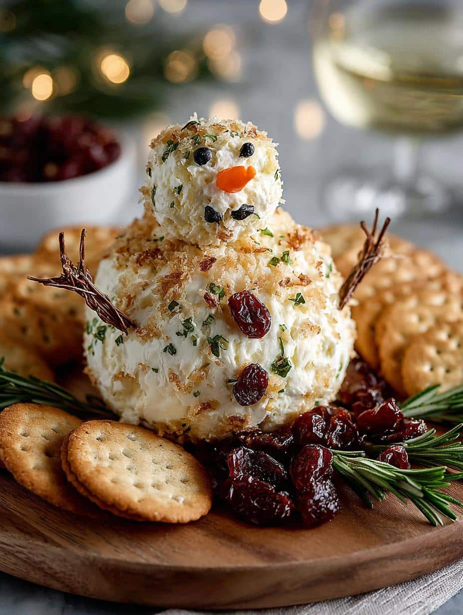 Delightful Snowman Cheeseball for Winter Celebrations - Snowman Cheeseball - main visual representation