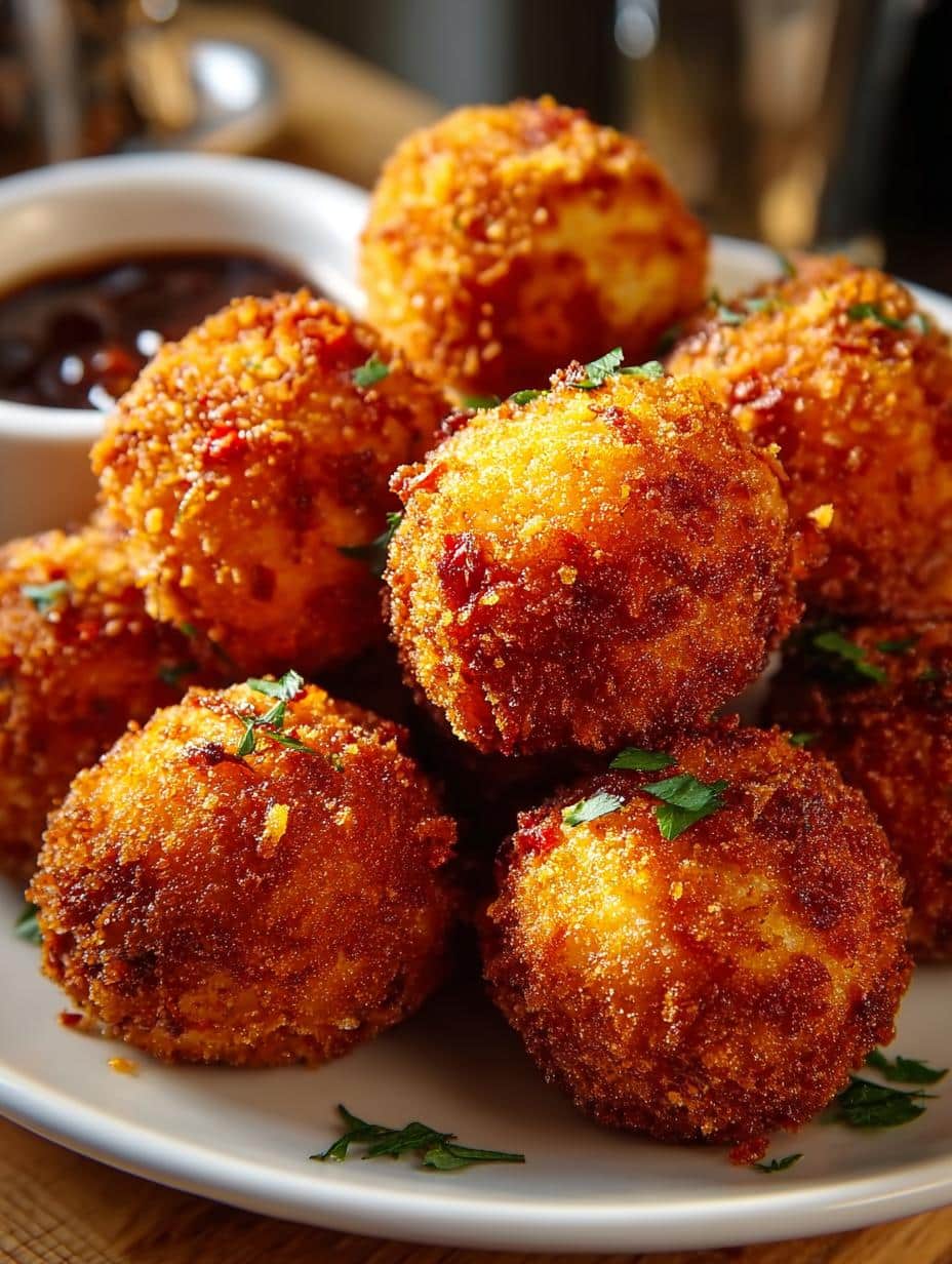 Spicy Rice Balls with a Secret Italian Flavor Boost - Spicy Rice Balls with - main visual representation