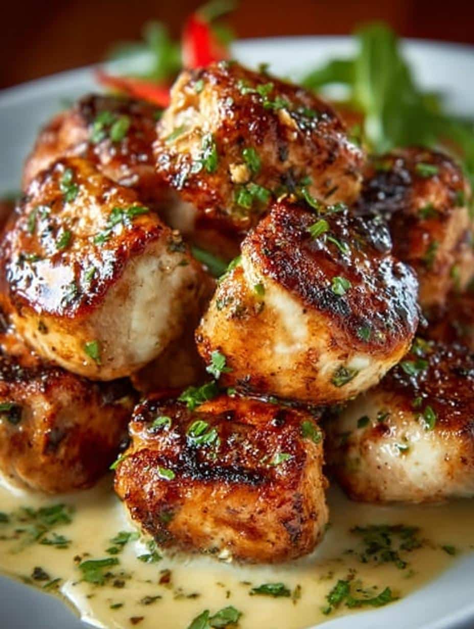 Tender Grilled Chicken Bites with Creamy Garlic Sauce 3 Tender Grilled Chicken Bites with Creamy Garlic Sauce - Tender Grilled Chicken Bites - additional detail