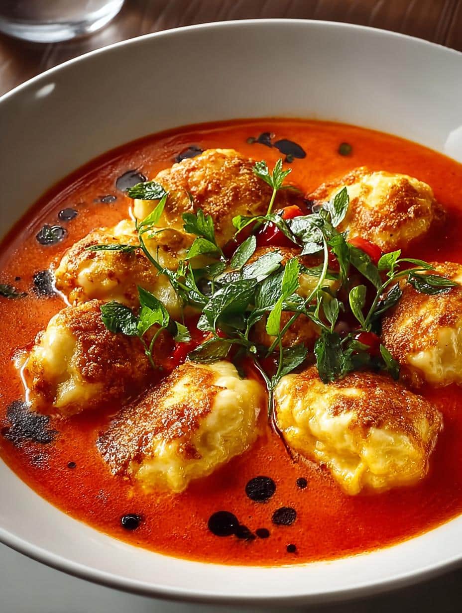Tomato Soup with Cheesy Dumplings: A Comforting Delight - Tomato Soup with Cheesy - additional detail