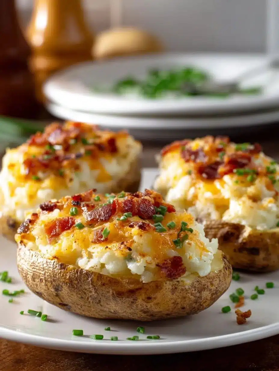 Easy air fryer twice baked potatoes with crispy skin