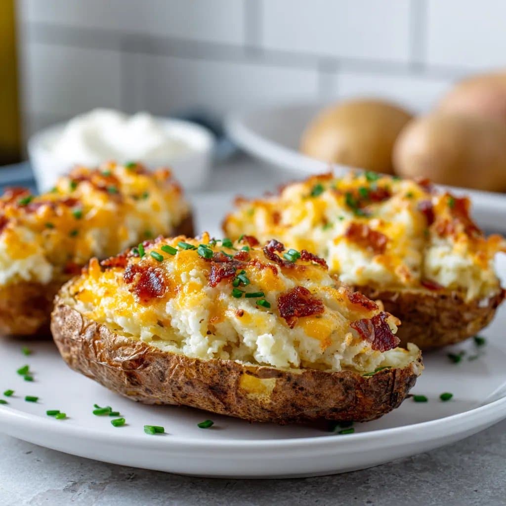 Air Fryer Twice Baked Potatoes Amazingly Easy Crispy