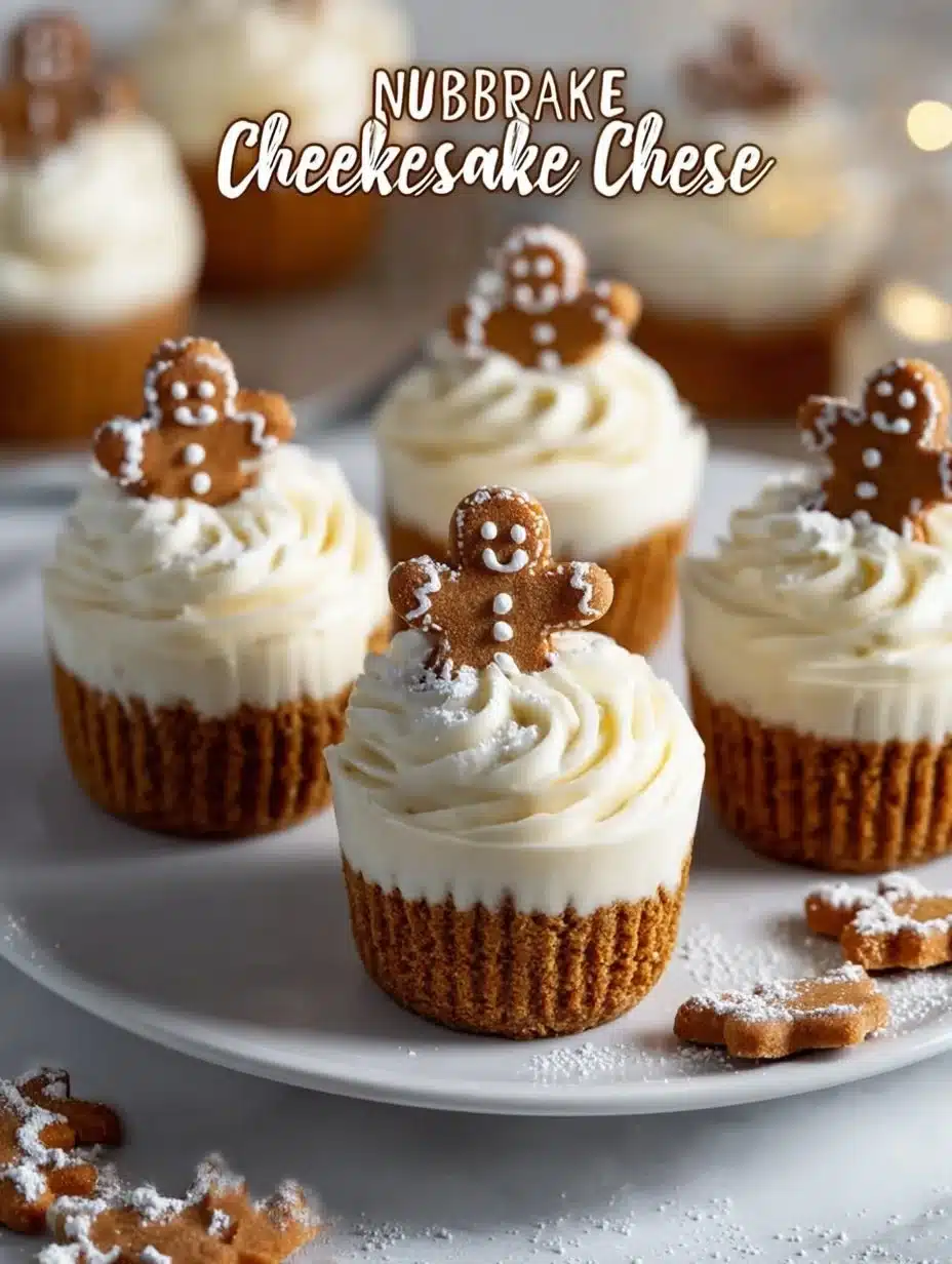 No-bake gingerbread cheesecake cups topped with whipped cream and gingerbread crumbs