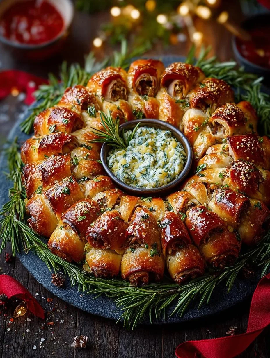 Decorative Pigs Blanket Wreath for festive home decor