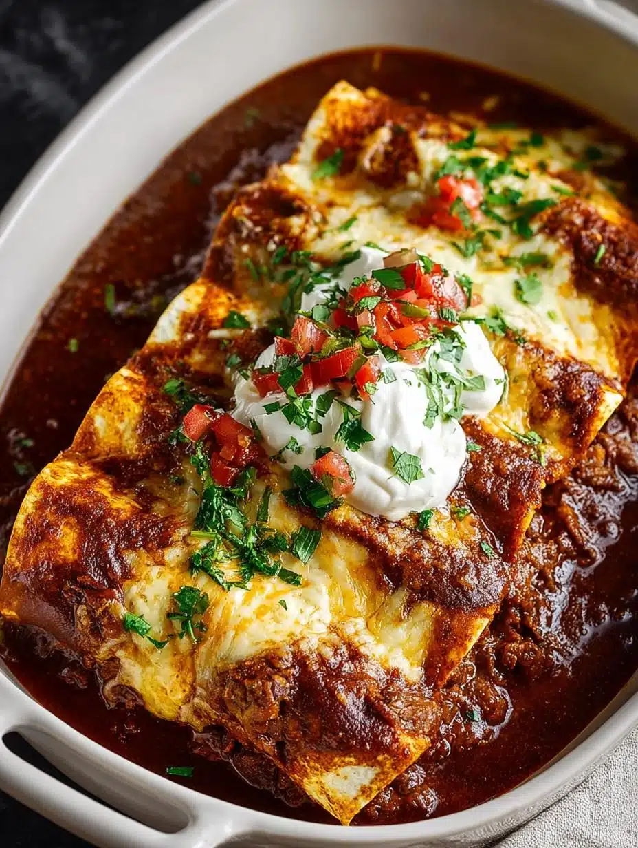 Delicious Beef Enchiladas with Homemade Sauce - Beef Enchiladas - main visual representation