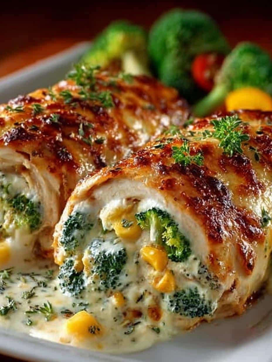 Broccoli Cheddar Chicken Rollups