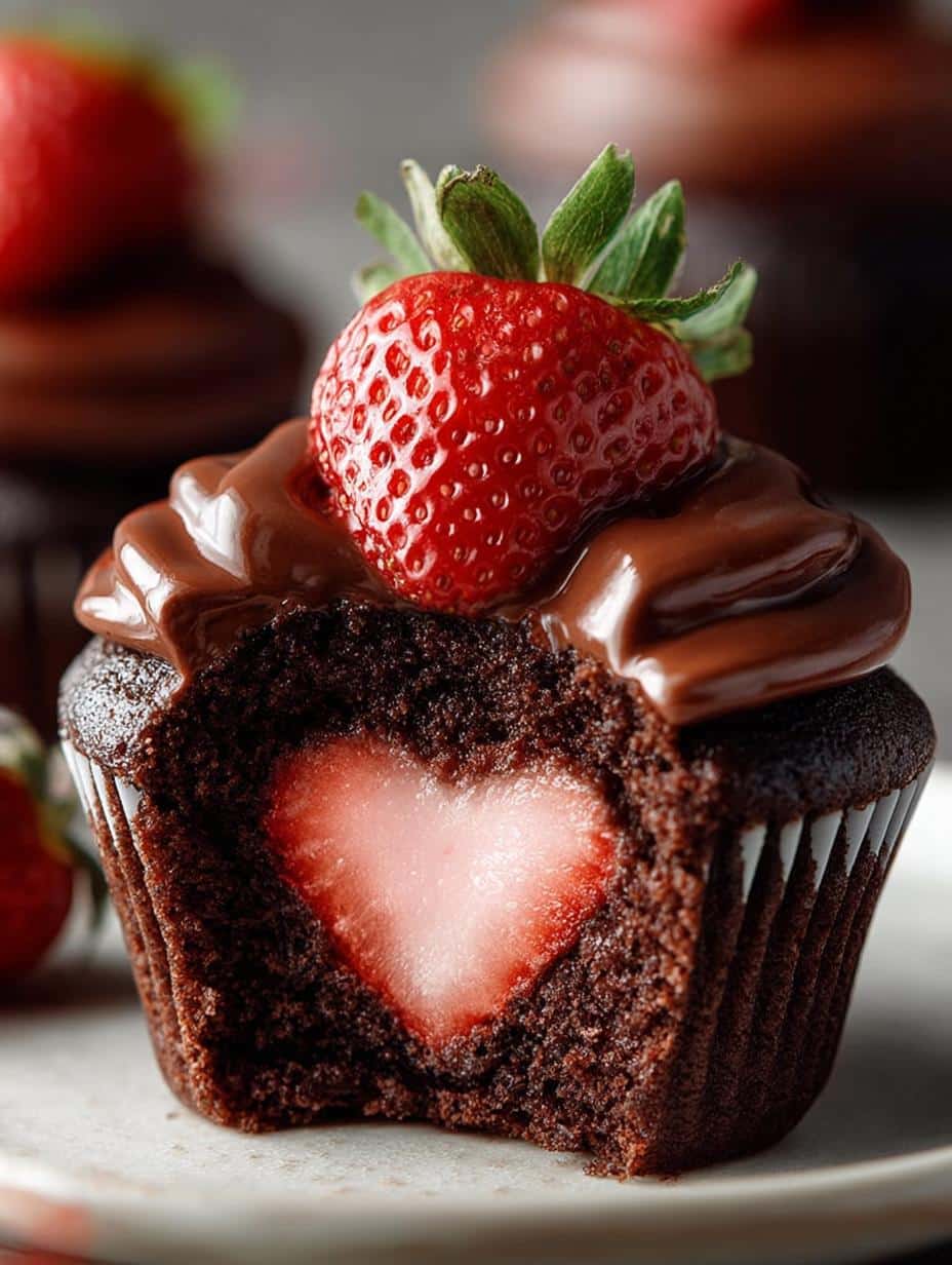 Chocolate Covered Strawberry Cupcakes: 15 Decadent Treats - Chocolate Covered Strawberry Cupcakes - additional detail