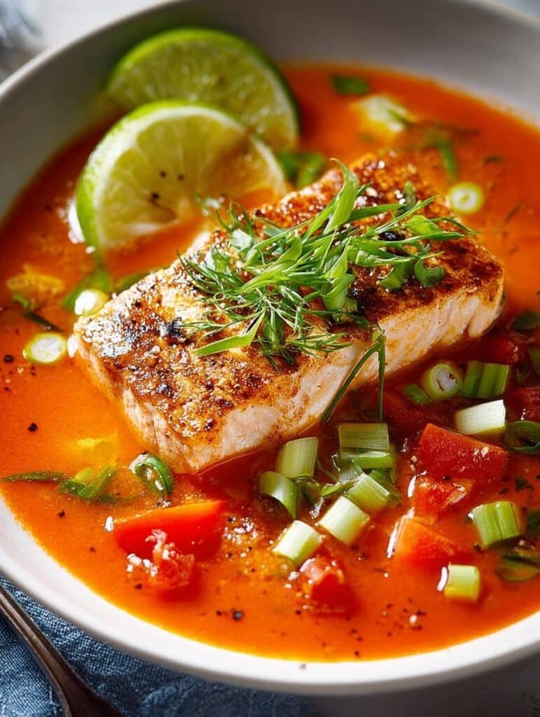 Cilantro Salmon Tomato Soup