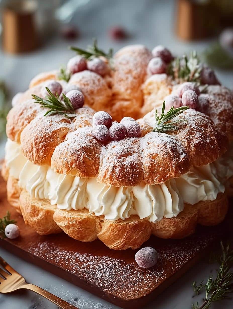 Delight in a Festive Cream Puff Wreath for Holidays 2 Delight in a Festive Cream Puff Wreath for Holidays - Cream Puff Wreath - main visual representation