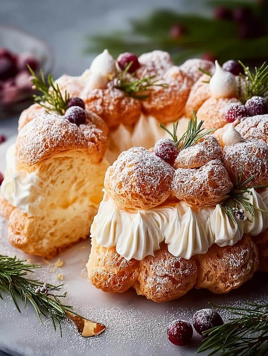 Delight in a Festive Cream Puff Wreath for Holidays 1 Cream Puff Wreath