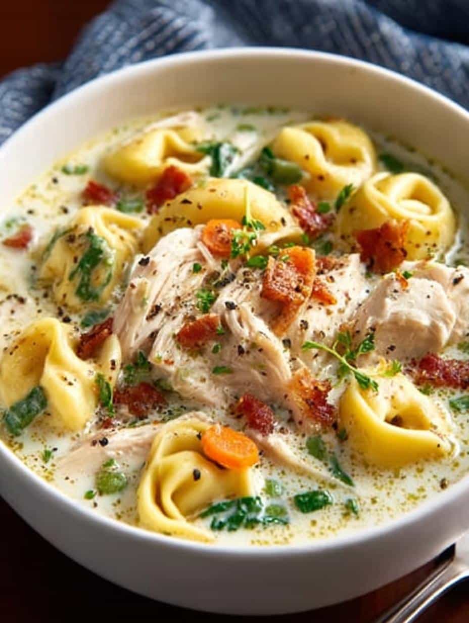 Delicious Creamy Chicken Tortellini Soup Recipe to Try - Creamy Chicken Tortellini Soup - main visual representation