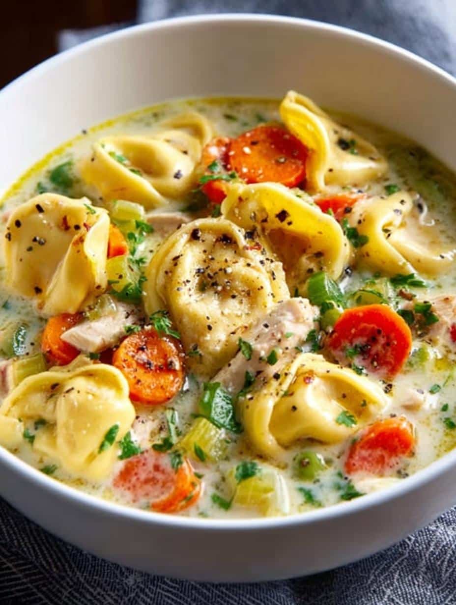 Creamy Chicken Tortellini Soup