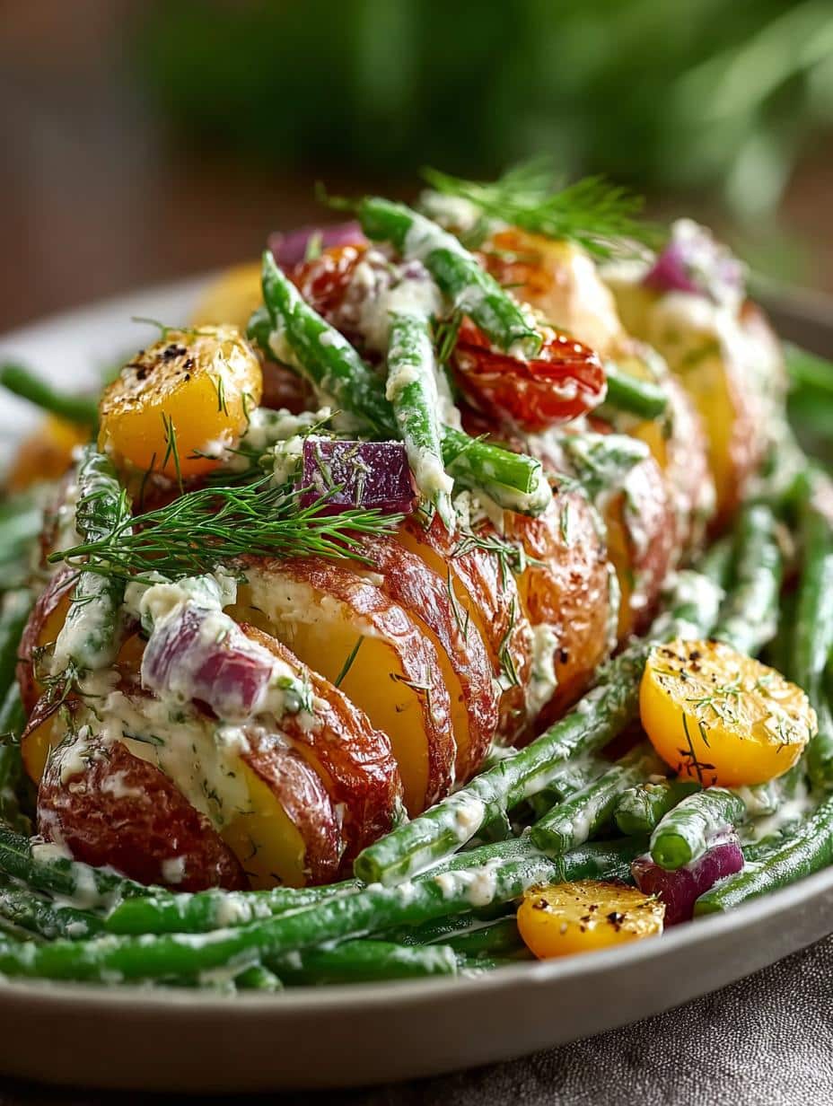 Delicious Creamy Green Bean Potato Salad Recipe - Creamy Green Bean Potato - main visual representation