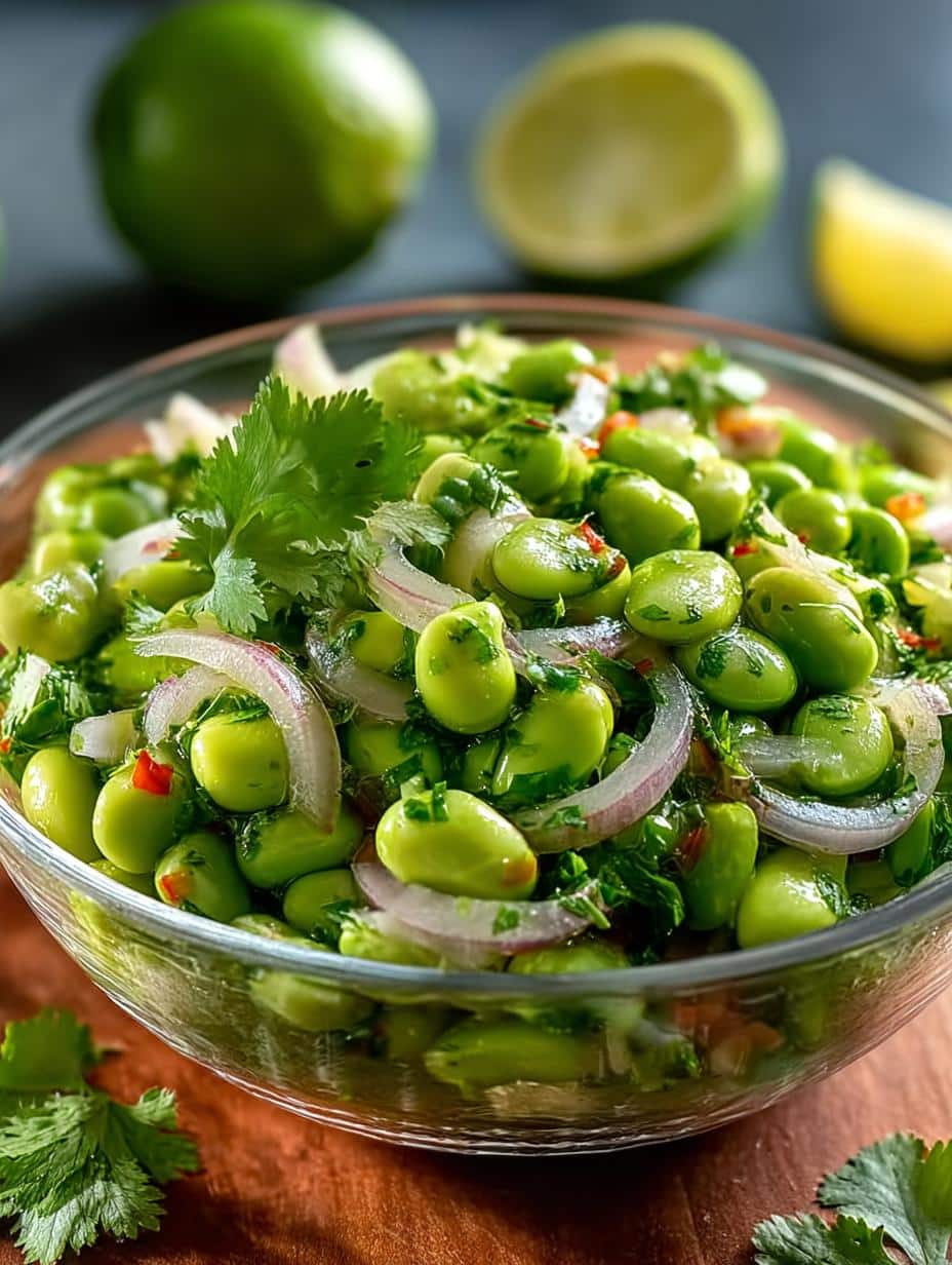 Delicious Edamame Salad with Cilantro Lime Dressing - Edamame Salad with Cilantro - additional detail