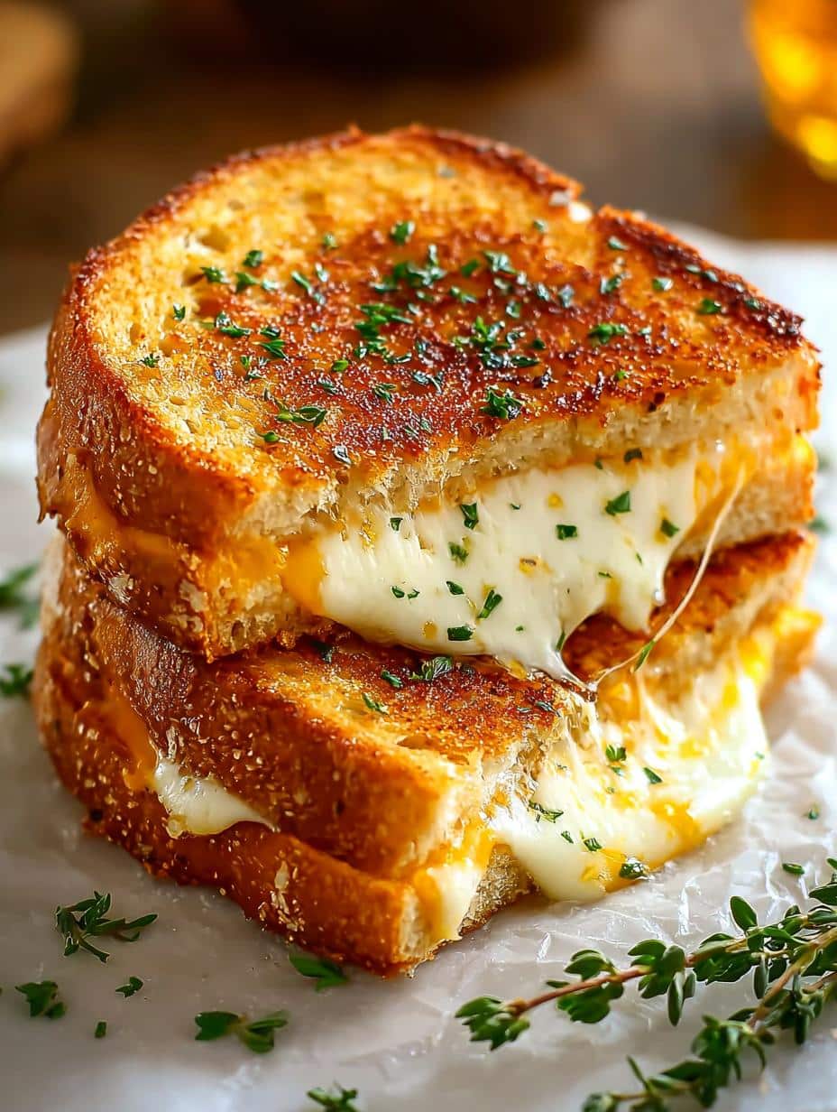 Garlic Bread Grilled Cheese