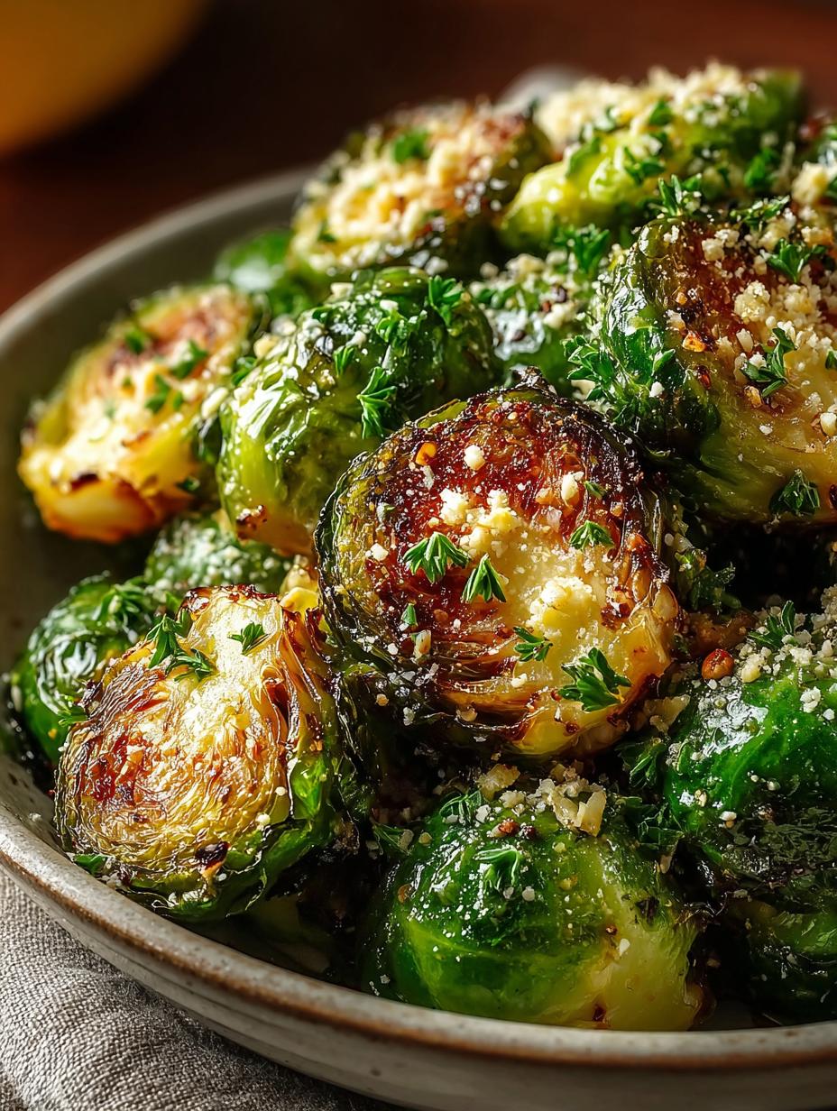 Garlic Butter Roasted Brussels