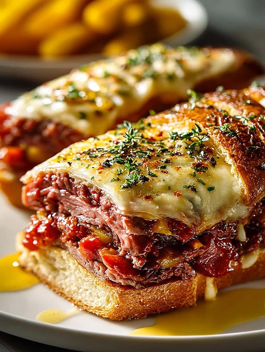 Irresistible Baked Beef Italian Sub Sandwiches Recipe - Irresistible Baked Beef Italian - additional detail