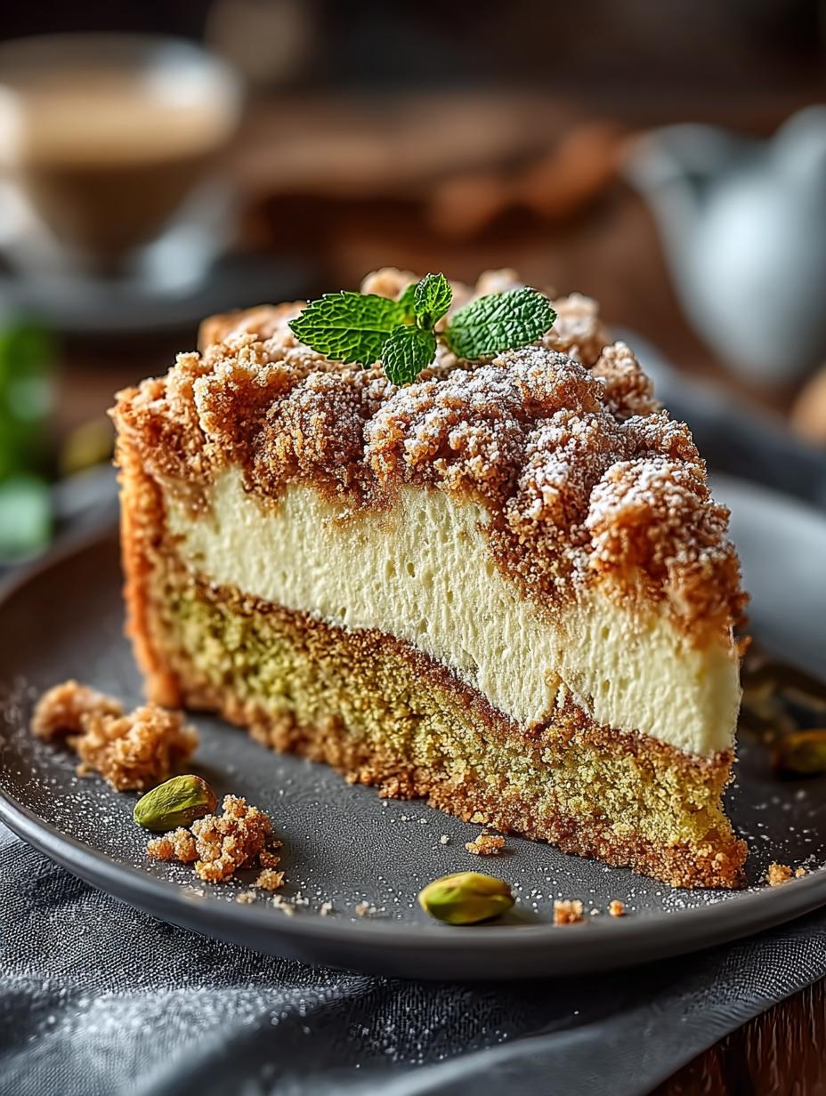 Decadent Italian Pistachio Crumb Cake for Sweet Moments - Italian Pistachio Crumb Cake - main visual representation