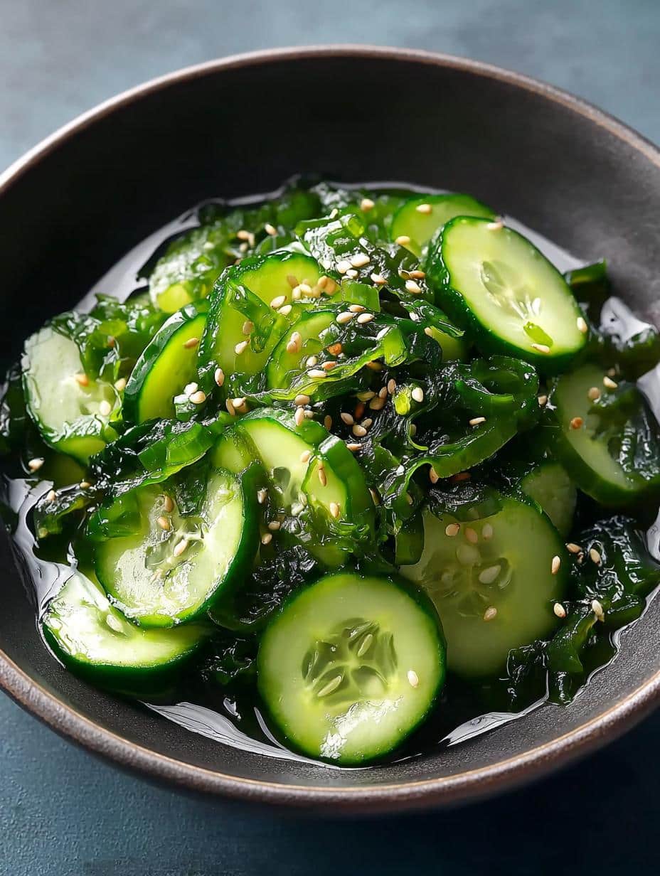 Zesty Japanese Cucumber Seaweed Salad for Refreshing Bites - Japanese Cucumber Seaweed Salad - main visual representation