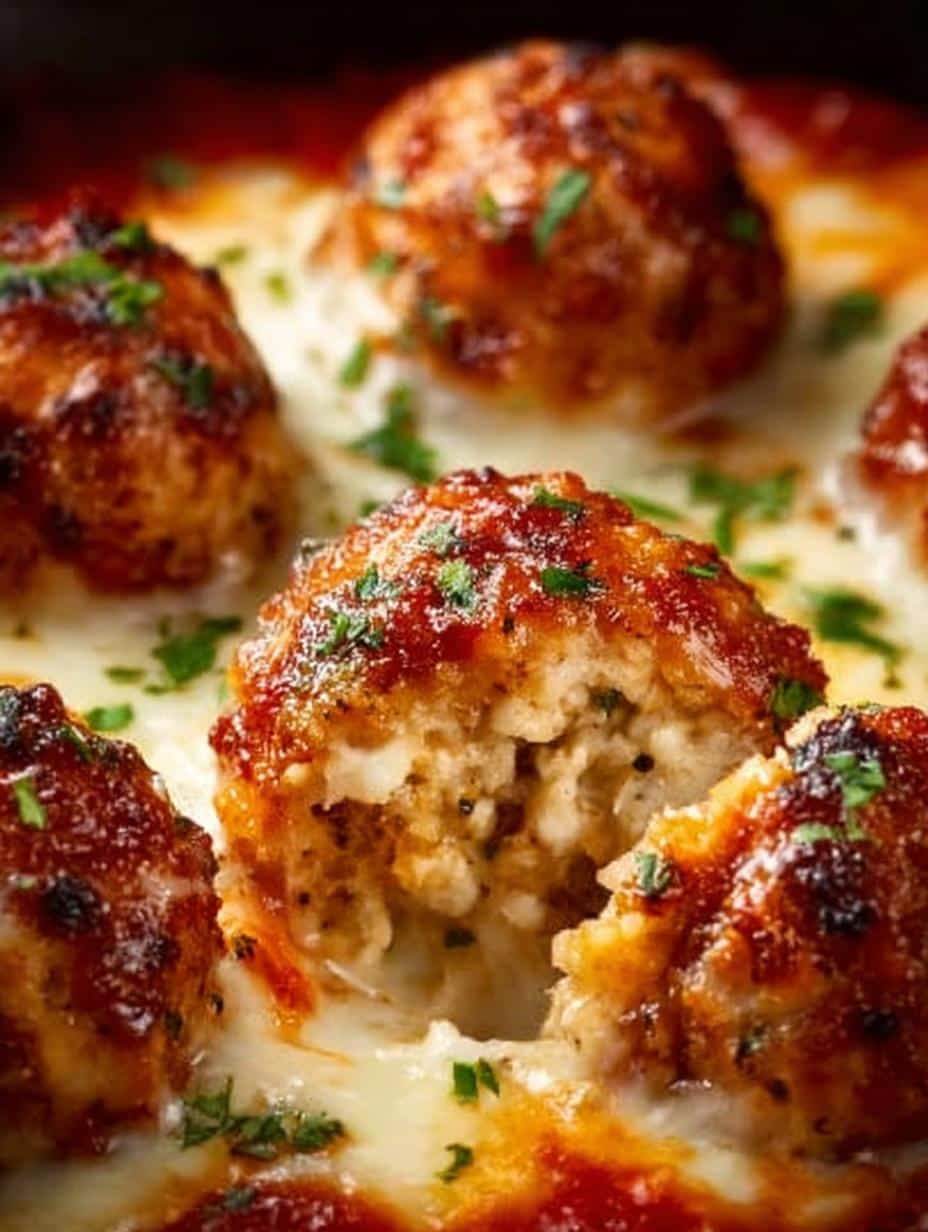 Juicy Chicken Parmesan Meatballs