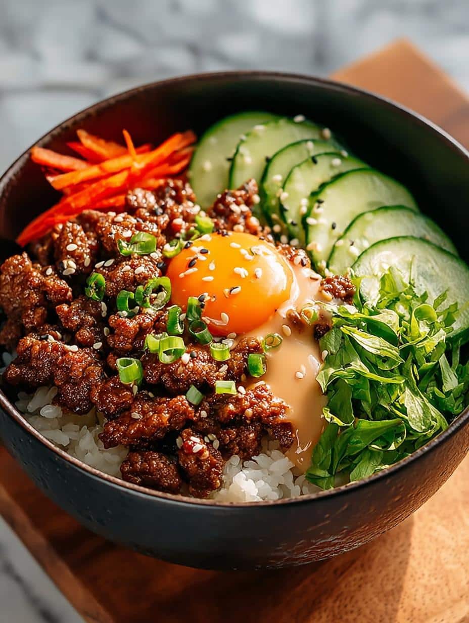Korean Beef Rice Bowls with Gochujang Mayo Recipe - Korean Beef Rice Bowls - additional detail