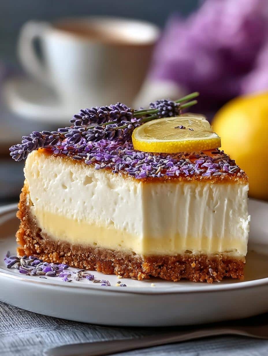Ultimate Lemon Lavender Cheesecake for a Sweet Delight 3 Ultimate Lemon Lavender Cheesecake for a Sweet Delight - Lemon Lavender Cheesecake - additional detail
