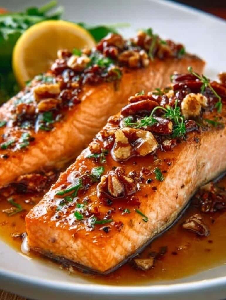 Maple Pecan Glazed Salmon