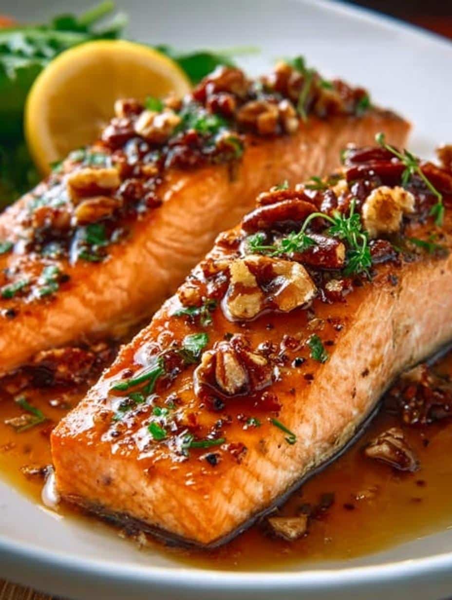 Maple Pecan Glazed Salmon