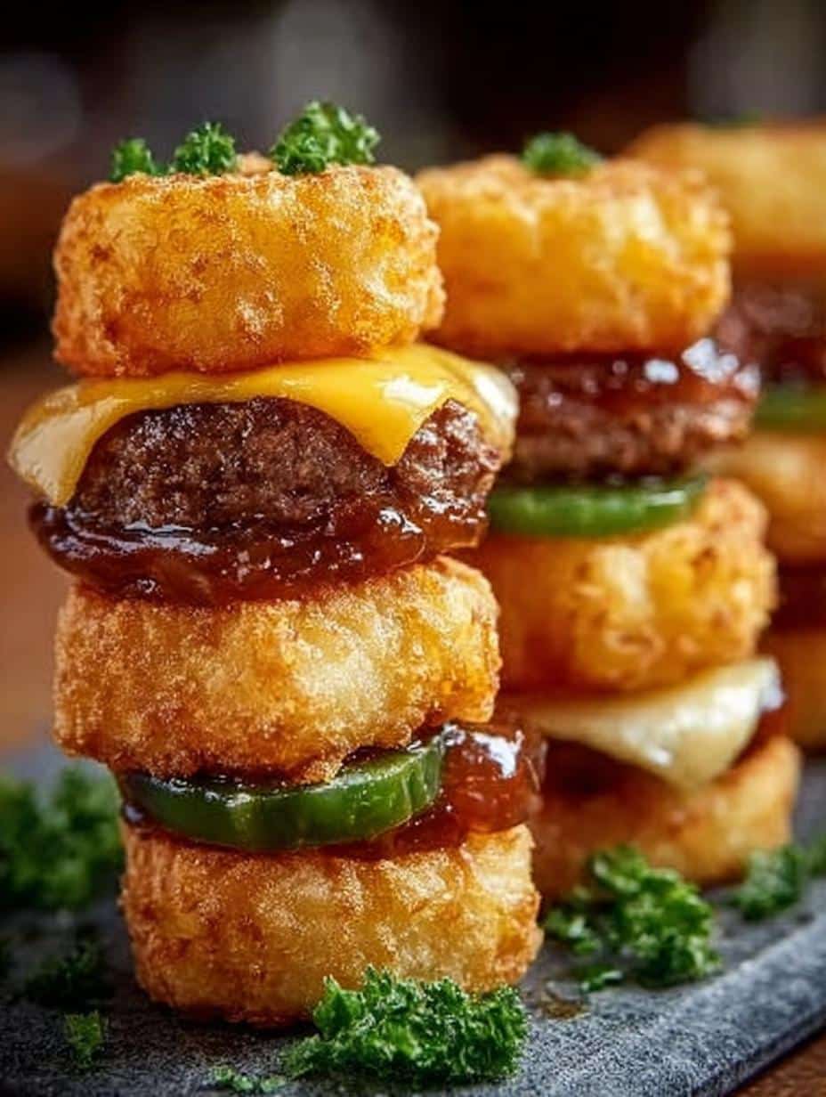 Mini Tater Tot Cheeseburgers: 12 Flavorful Bites 3 Mini Tater Tot Cheeseburgers: 12 Flavorful Bites - Mini Tater Tot Cheeseburgers - additional detail