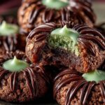 Mint Chocolate Thumbprint Cookies
