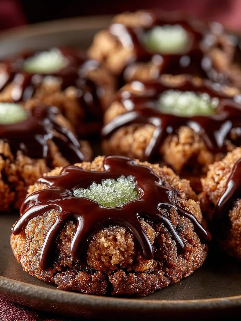 Delicious Mint Chocolate Thumbprint Cookies Recipe - Mint Chocolate Thumbprint Cookies - additional detail