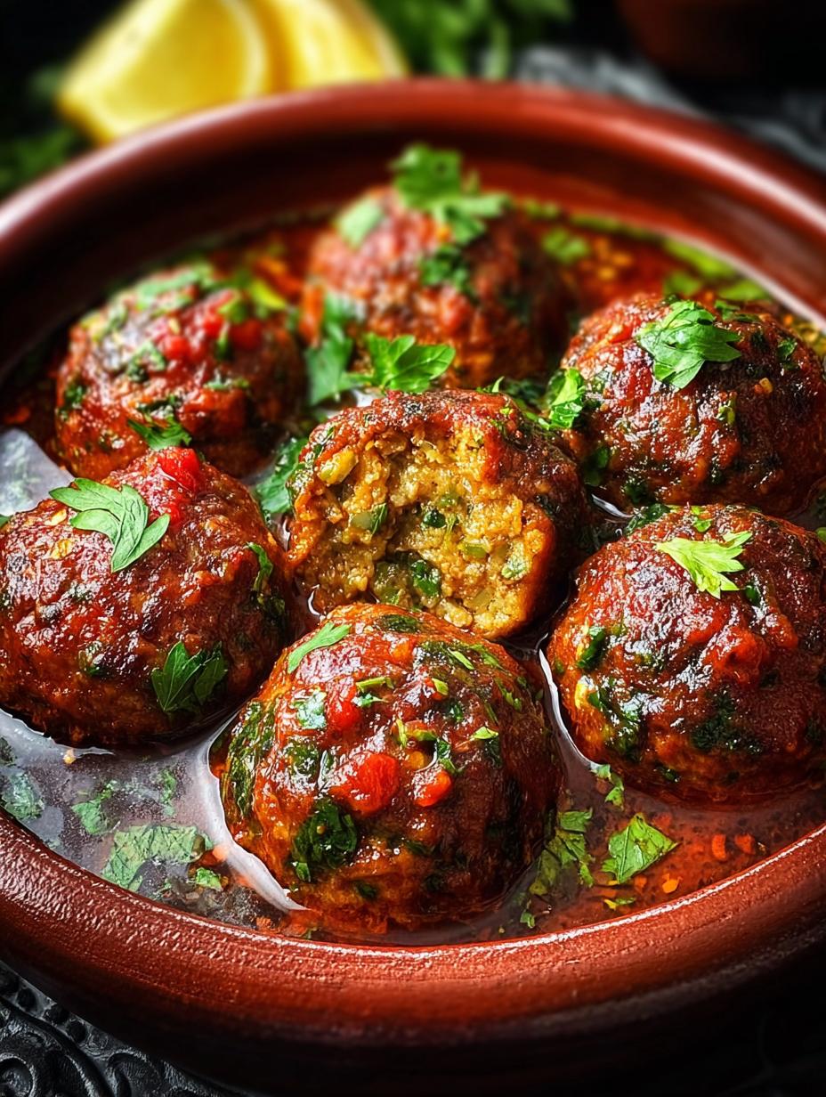 Mouthwatering Moroccan Meatballs in Spiced Tomato Bliss - Moroccan Meatballs - main visual representation