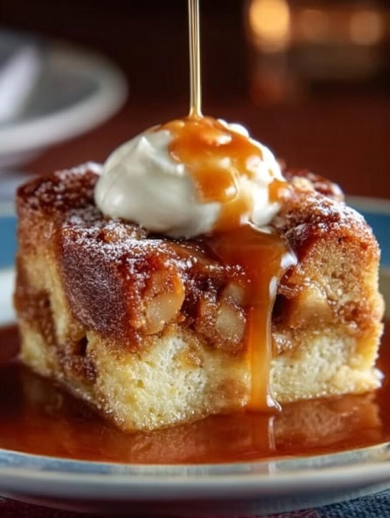 Peach Bread Pudding with
