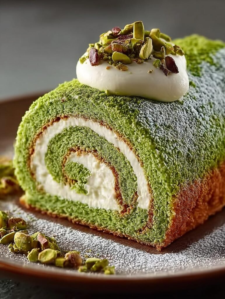 Pistachio Roll Cake