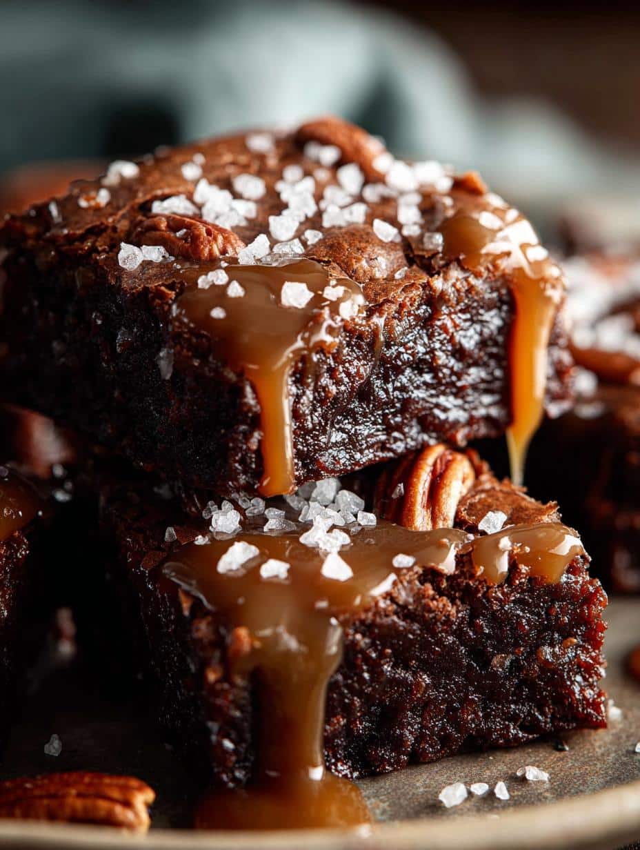 Salted Caramel Turtle Brownies