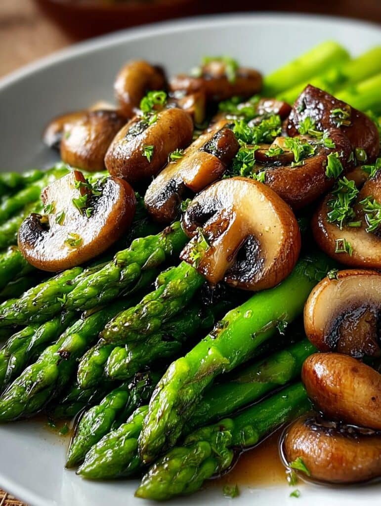 Sauteed Asparagus Mushrooms Garlic