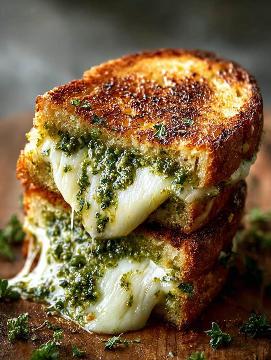 Sourdough Pesto Grilled Cheese
