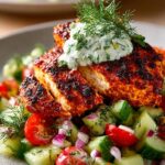 Spicy Mediterranean Chicken with Creamy Cucumber Salad Bliss 4 Spicy Mediterranean Chicken with