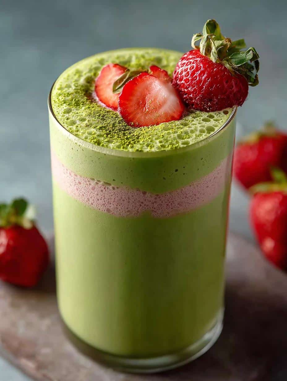 Strawberry Matcha Smoothie with