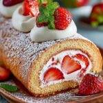 Strawberry Swiss Roll Cake