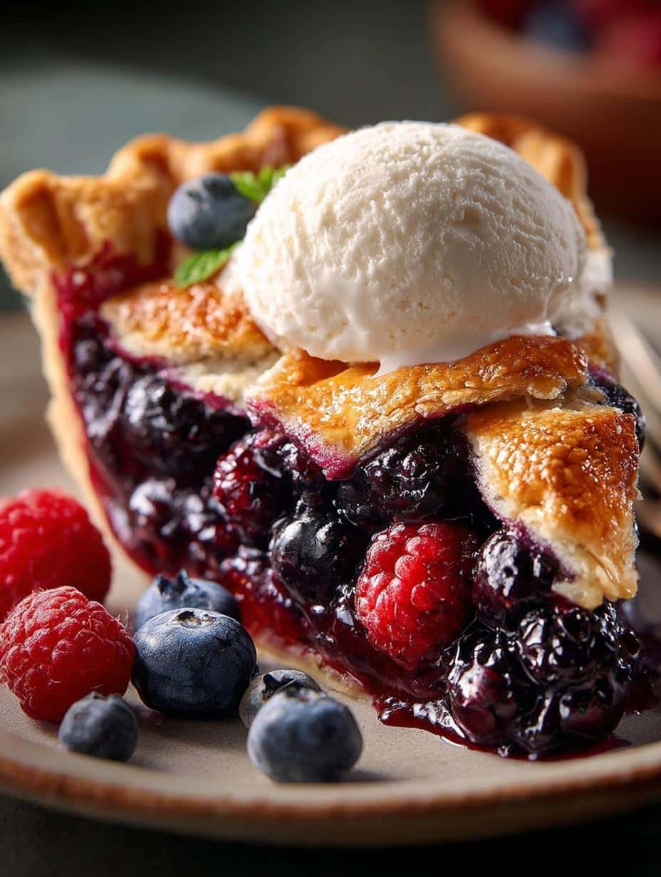 Triple Berry Pie with Delicious Summer Flavor - Triple Berry Pie with - additional detail