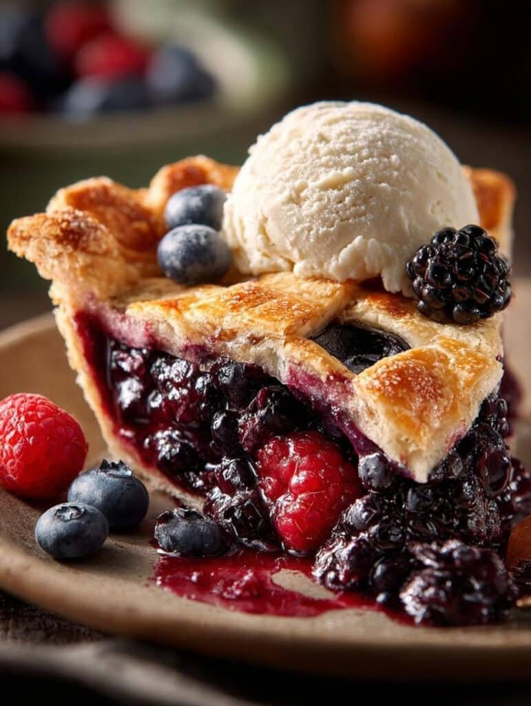 Triple Berry Pie with